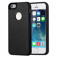 MOTOMO метален защитен заден кейс за Apple iPhone 5 / 5S / SE (2016) - черен
