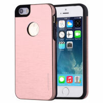 MOTOMO метален защитен заден кейс за Apple iPhone 5 / 5S / SE (2016) - златно розов (Rose Gold)