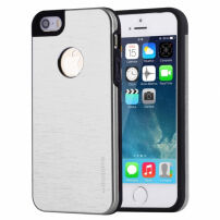 MOTOMO метален защитен заден кейс за Apple iPhone 5 / 5S / SE (2016) - сребърен