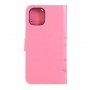 Флип калъф с мотив на пеперуда и цветя за iPhone 11 - розов
