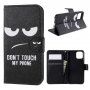 Флип калъф със стойка Do not touch my phone за iPhone 11 Pro - черен