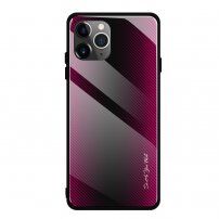 Кейс със стъклена задна страна за iPhone 11 Pro - цвят фуксия