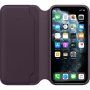 Оригинален Apple Folio кожен флип калъф за iPhone 11 Pro Max - патладжаново лилав