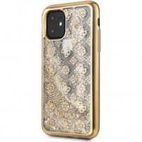 Guess 4G Peony Glitter кейс с плаващ пясък за iPhone 11 Pro Max - златен