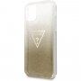 Guess Solid Glitter блестящ кейс за iPhone 11 Pro Max - златен