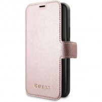 Guess Iridescent Book калъф тип портмоне за iPhone 11 - розов