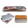 Калъф с цип с мотив на пъстри цветя за iPad до 13" / MacBook до 14" - бежово