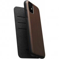 Nomad Folio кожен флип калъф за iPhone 11 - кафяв