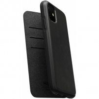 Nomad Folio кожен флип калъф за iPhone 11 - черен
