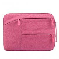 Практична чанта с много джобове за iPad / MacBook до 12" - розова