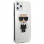 Karl Lagerfeld Glitter Iconic кейс за iPhone 11 Pro Max - сребърен