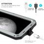 Изключително устойчив калъф от метал, силикон и закалено стъкло за iPhone 11 Pro - сребърен