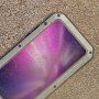 Изключително устойчив калъф от метал, силикон и закалено стъкло за iPhone 11 Pro - сребърен