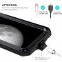 Изключително устойчив калъф от метал, силикон и закалено стъкло за iPhone 11 Pro Max - черен