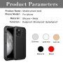 Изключително устойчив калъф от метал, силикон и закалено стъкло за iPhone 11 Pro Max - черен
