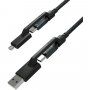 Nomad Kevlar сплетен универсален кабел USB-A / USB-C / micro USB за iPhone / iPad / MacBook / AirPods - 1,5 m - черен