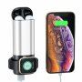 Външна батерия 5200 mAh с безжично зареждане за Apple Watch / AirPods - сребърна