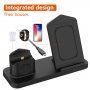 Бърза 3в1 стойка за безжично зареждане за iPhone / Apple Watch / AirPods - черна