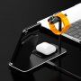 Безжична алуминиева стойка за зареждане за iPhone / Apple Watch / AirPods - черна