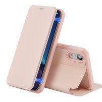 Dux Ducis флип калъф със слот за карти за iPhone XR - розово