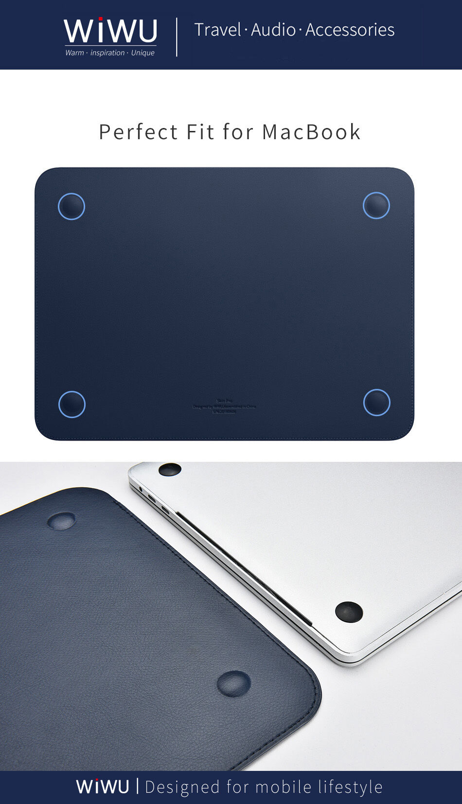 Wiwu изключително тънък джоб с магнитно закопчаване за MacBook Pro 15