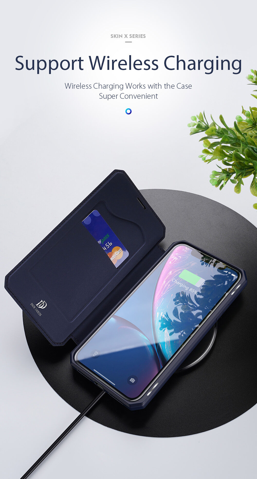 Dux Ducis флип калъф със слот за карти за iPhone XR - черно