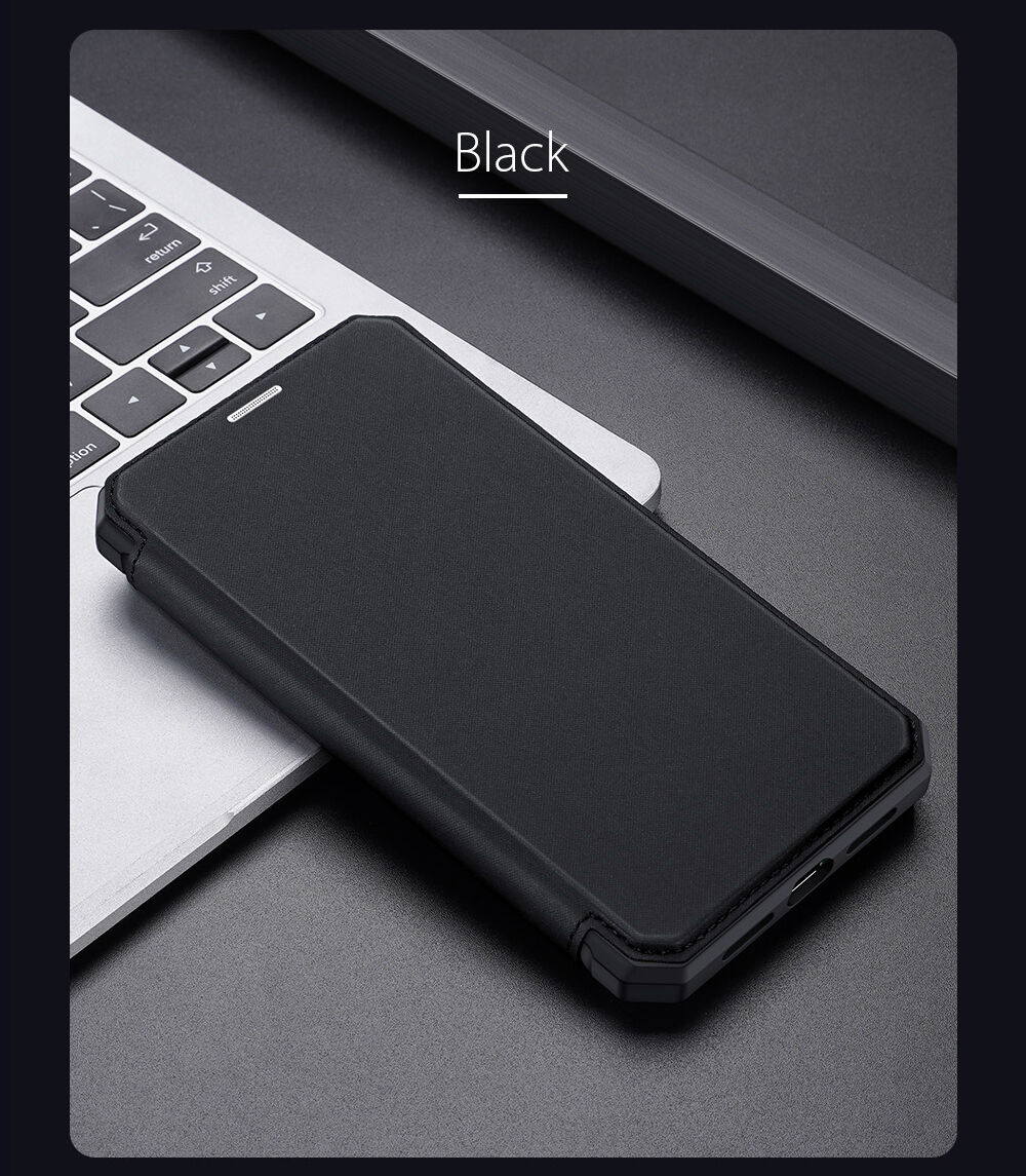 Dux Ducis флип калъф със слот за карти за iPhone XR - черно