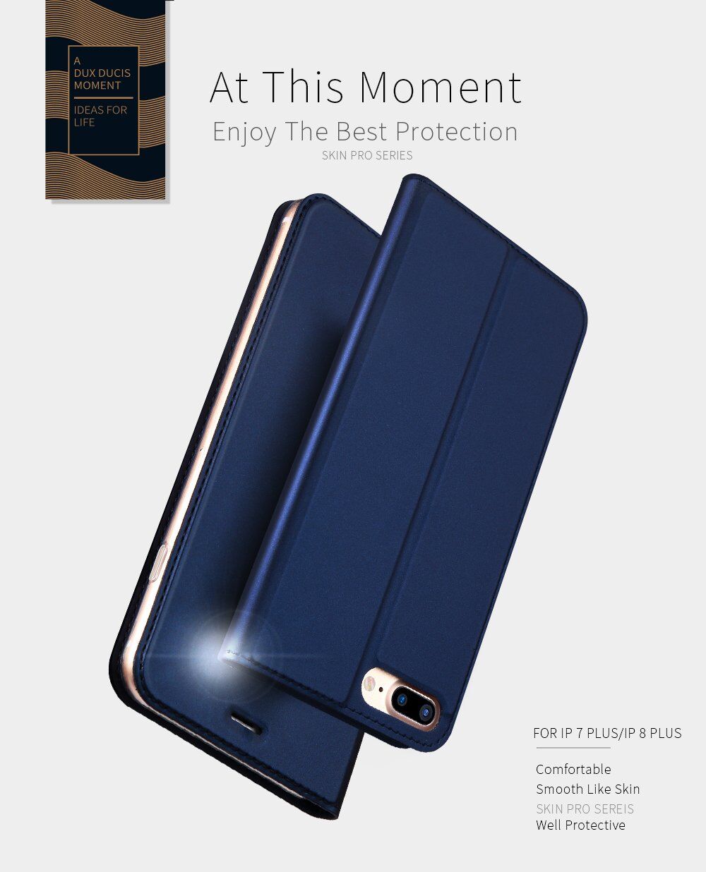 Dux Ducis флип калъф със стойка за iPhone 7 Plus / 8 Plus - златен