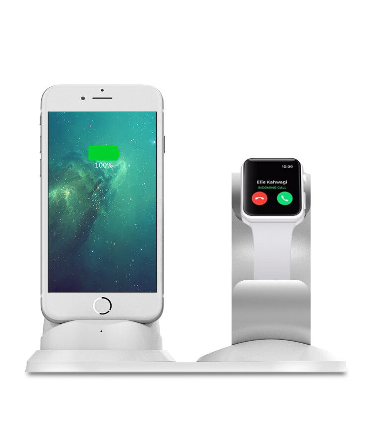 Алуминиева станция за зареждане за Apple Watch и iPhone - сива