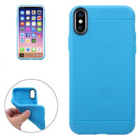 Гръб на iPhone XS / iPhone X - медена структура -син