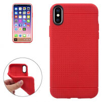 Гръб на iPhone XS / iPhone X - медена структура -червен