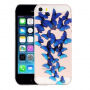 Защитен кейс художествено изпълнение за iPhone 5 / 5S / SE (2016) -сини пеперуди
