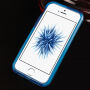Полупрозрачен защитен кейс за iPhone 5 / 5S / SE (2016) с тъкана текстура - син