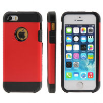 Изключително устойчив "Armor" кейс за iPhone 5 / 5S / SE (2016) - червен