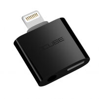 OCUBE 2в1 адаптер Lightning за 3,5 mm порт и Lightning за Apple iPhone - черен