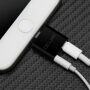OCUBE 2в1 адаптер Lightning за 3,5 mm порт и Lightning за Apple iPhone - черен