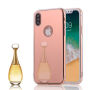 Огледален защитен калъф за iPhone XS / iPhone X – златно-розов