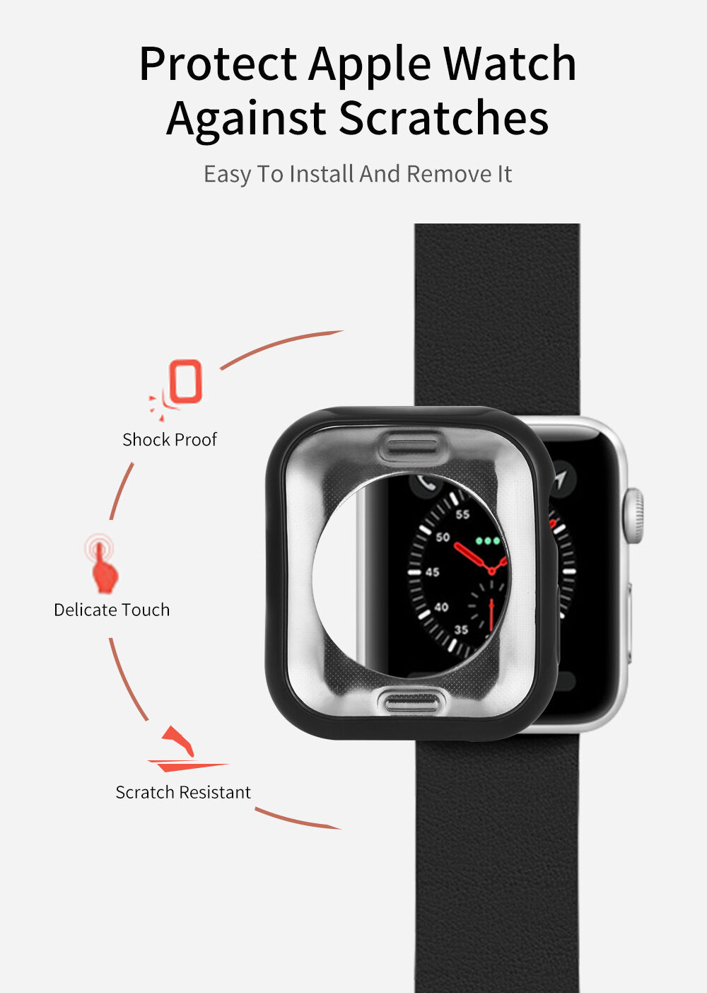 Dux Ducis предпазен калъф за Apple Watch 40mm - черен