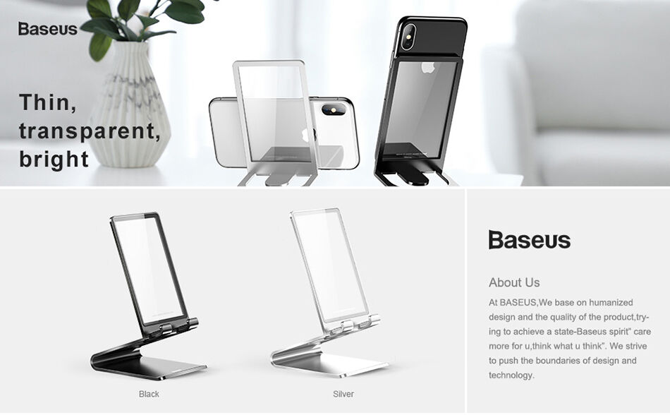 BASEUS елегантна стойка за iPhone - черна