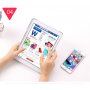 Разгъваем калъф с клавиатура за iPad 9,7" (2017/2018) / Pro 9,7" / Air 1 / 2 - златно розов
