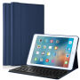 Безжична Bluetooth клавиатура и гръб за Apple iPad 9,7" (2017)-тъмно синя