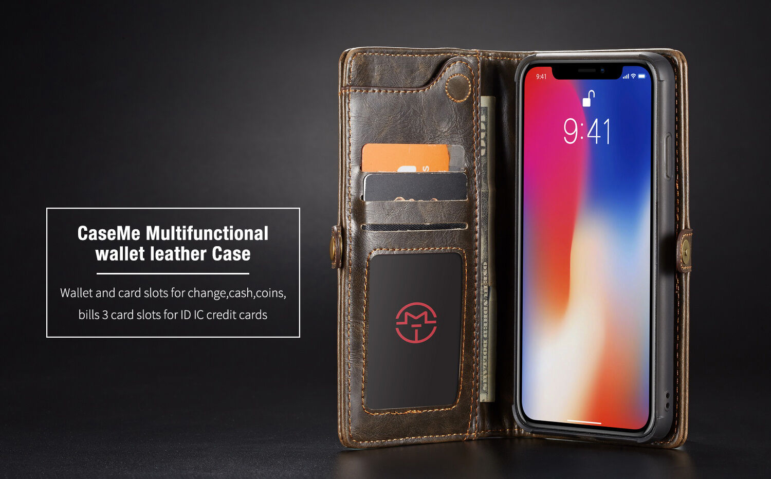 CASEME 2в1сваляем калъф за iPhone XS Max - червена