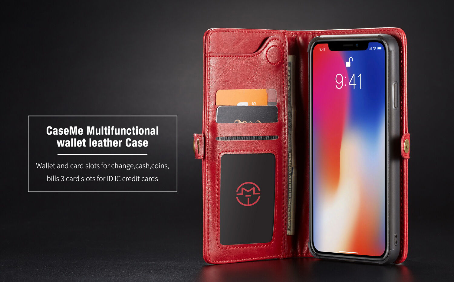 CASEME 2в1сваляем калъф за iPhone XS Max - кафява