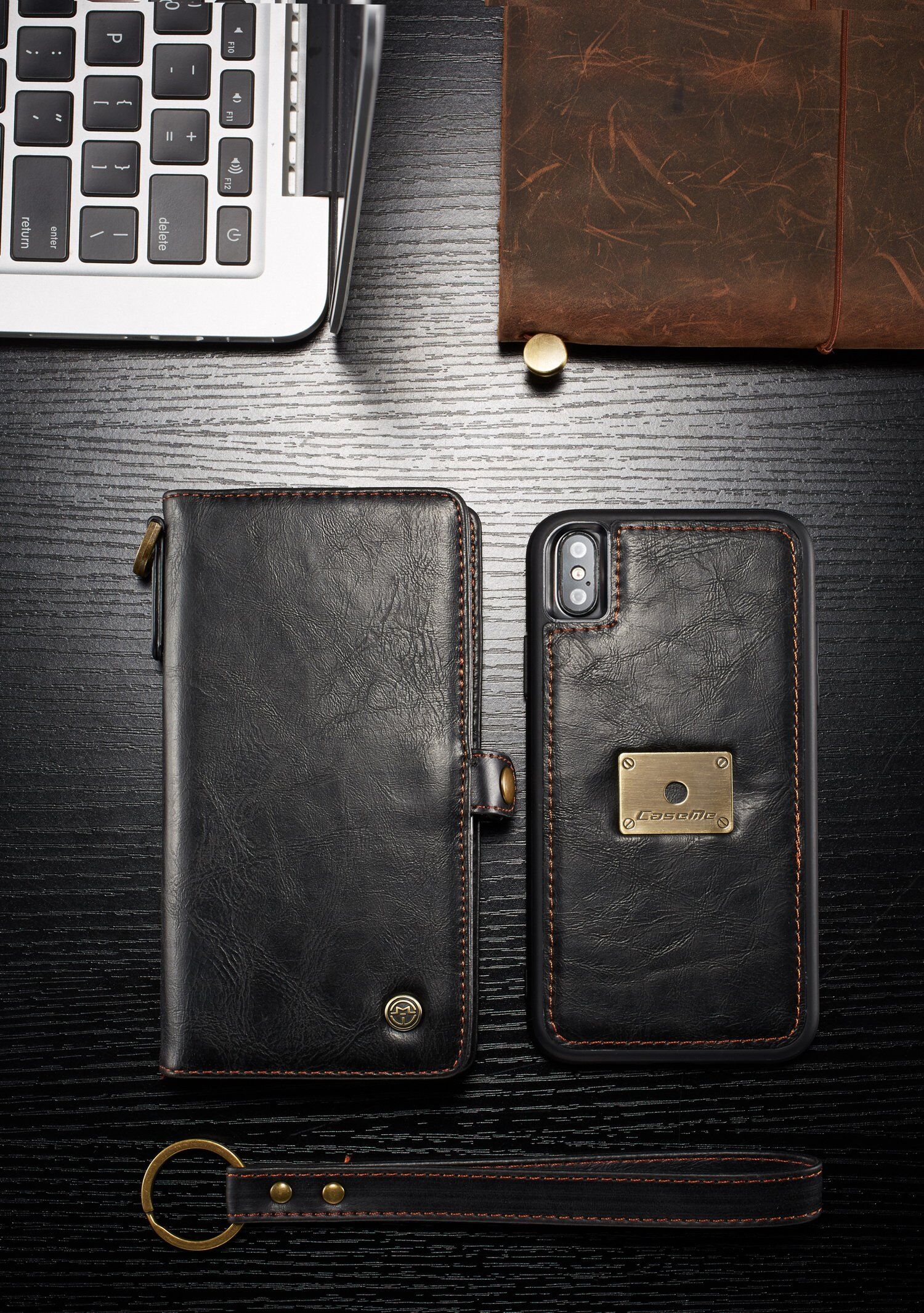 CASEME 2в1сваляем калъф за iPhone XS Max - кафява