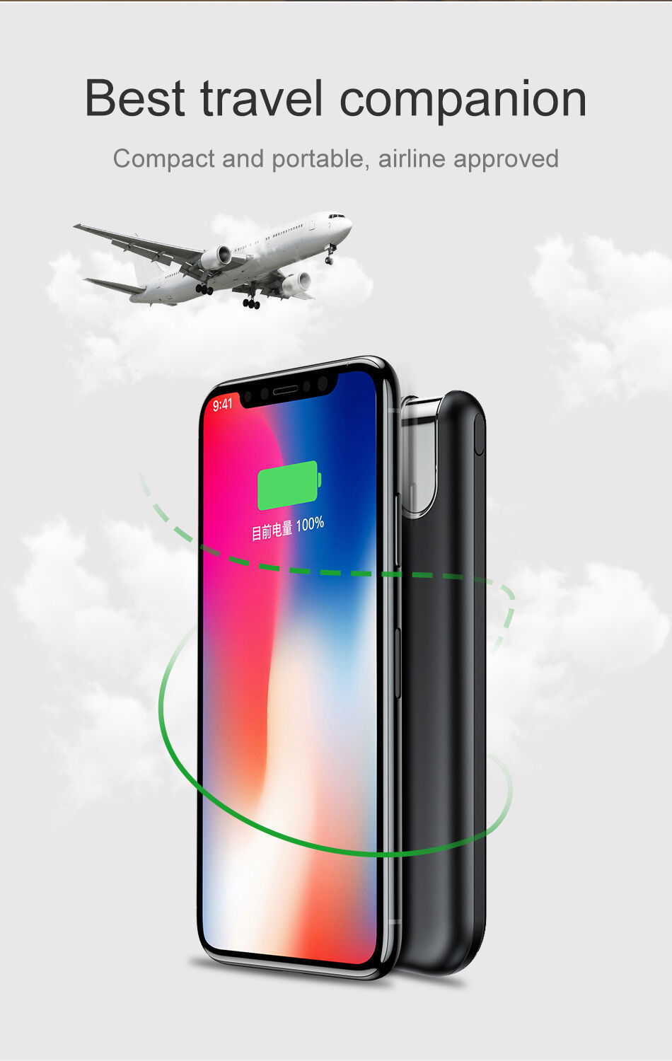 BASEUS външна батерия 10000mAh с безжично зареждане - черна