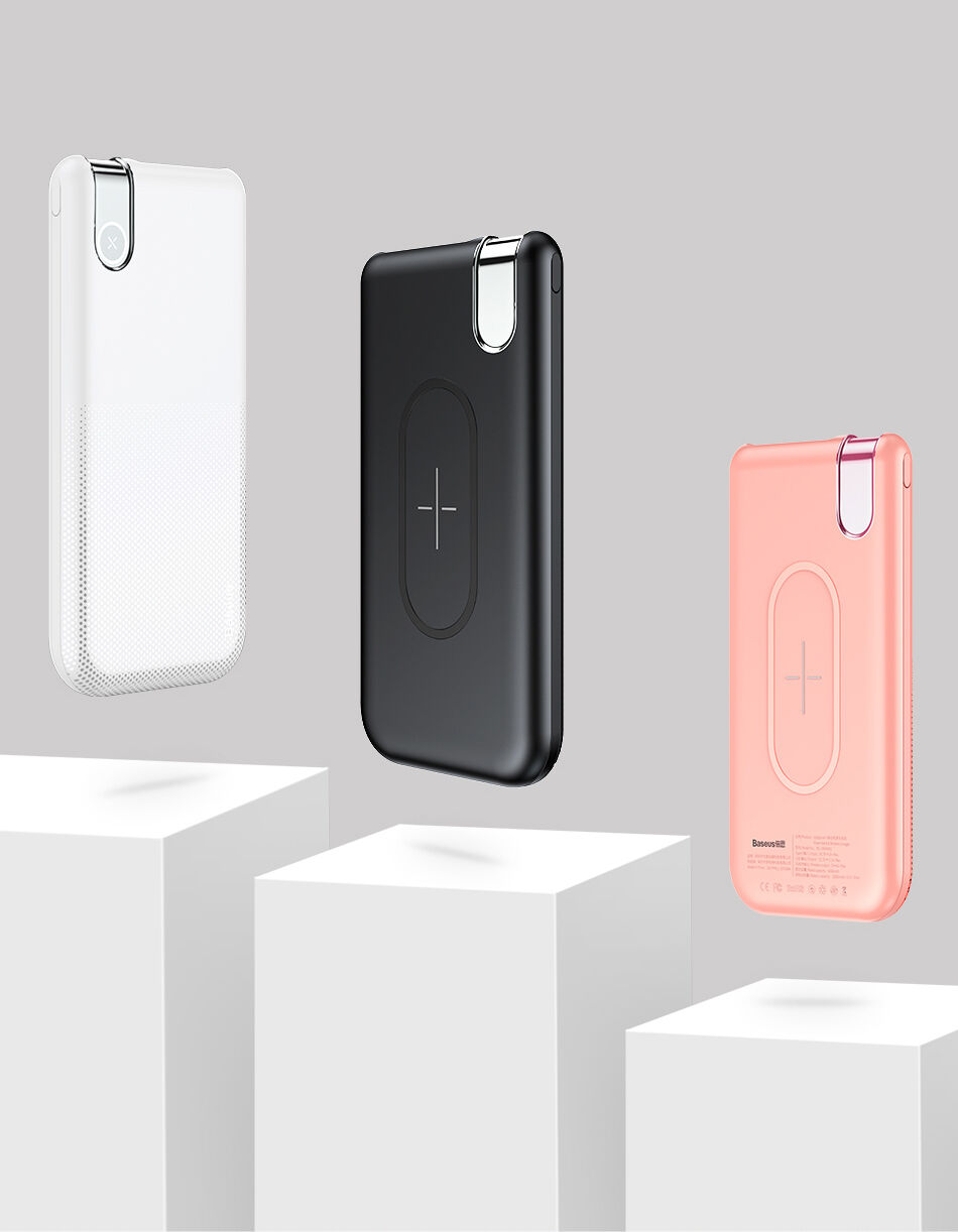 BASEUS външна батерия 10000mAh с безжично зареждане - черна