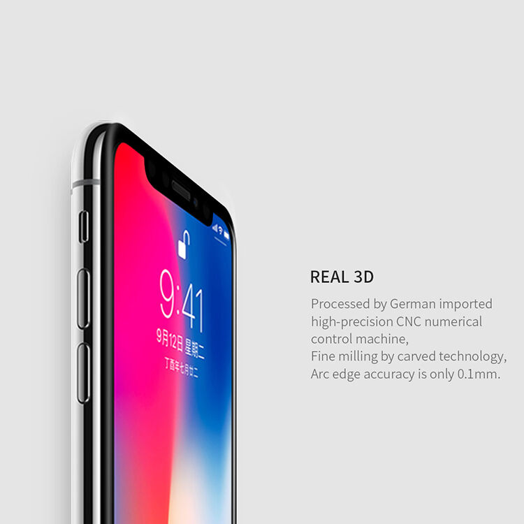 NILLKIN закалено 3D стъкло за iPhone XS Max - черно