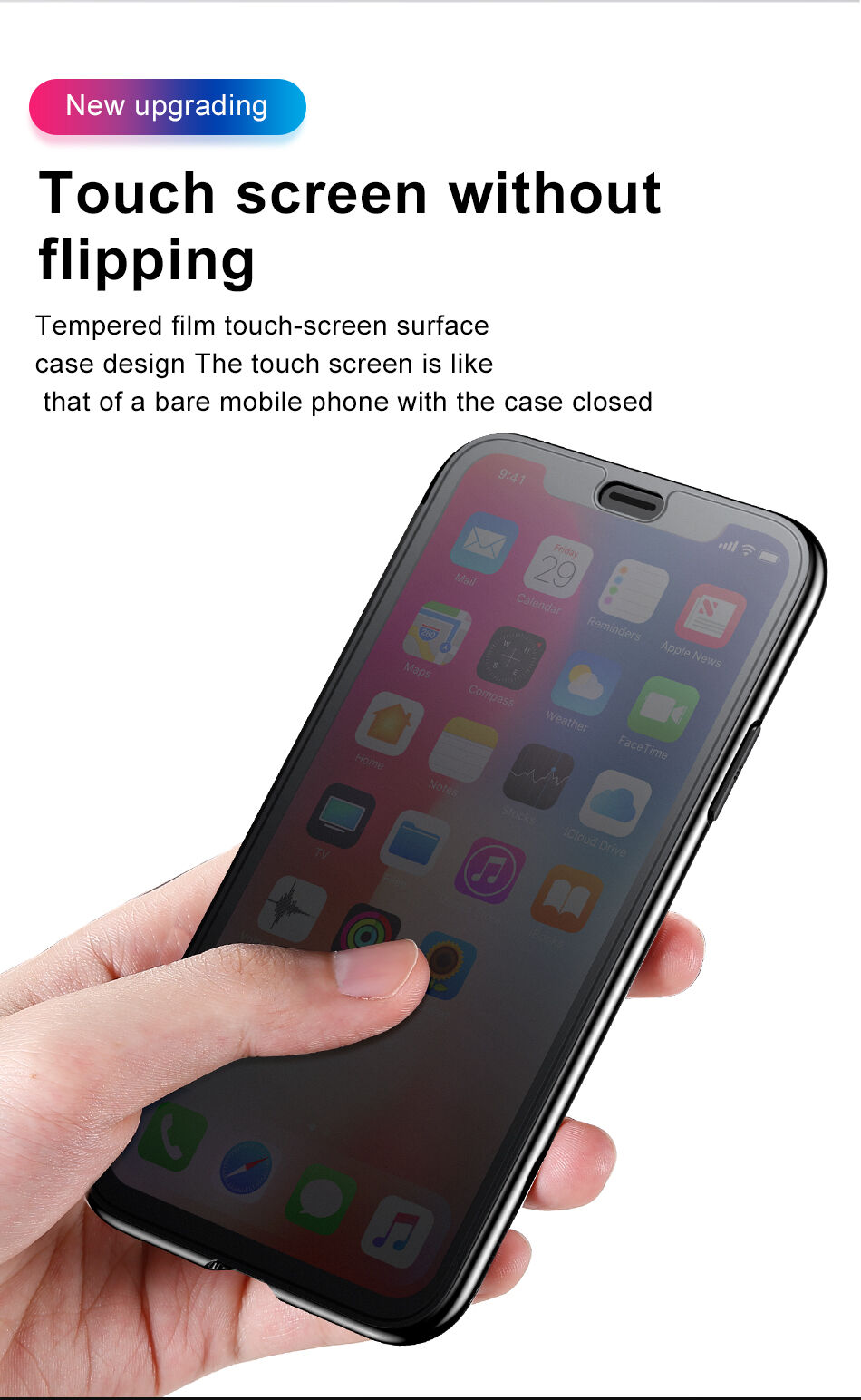 BASEUS флип калъф за iPhone XR - черна