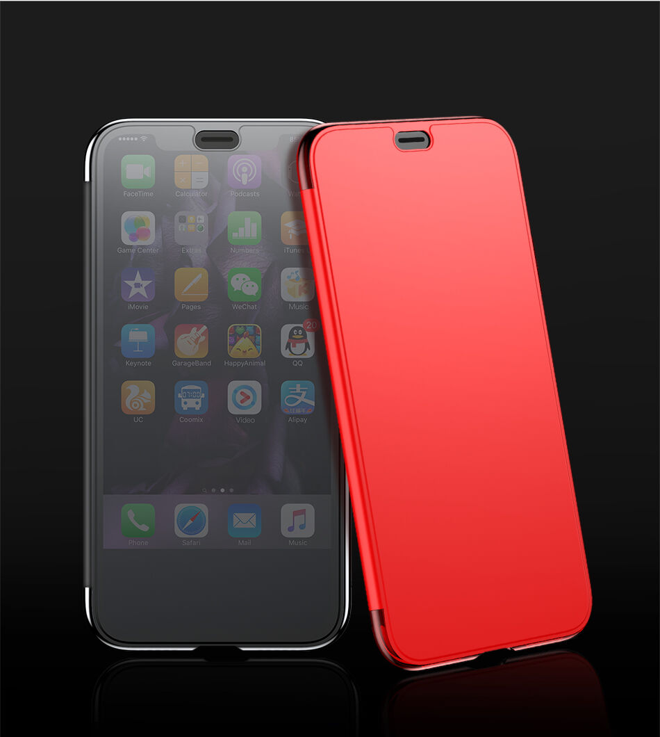BASEUS флип калъф за iPhone XR - червена