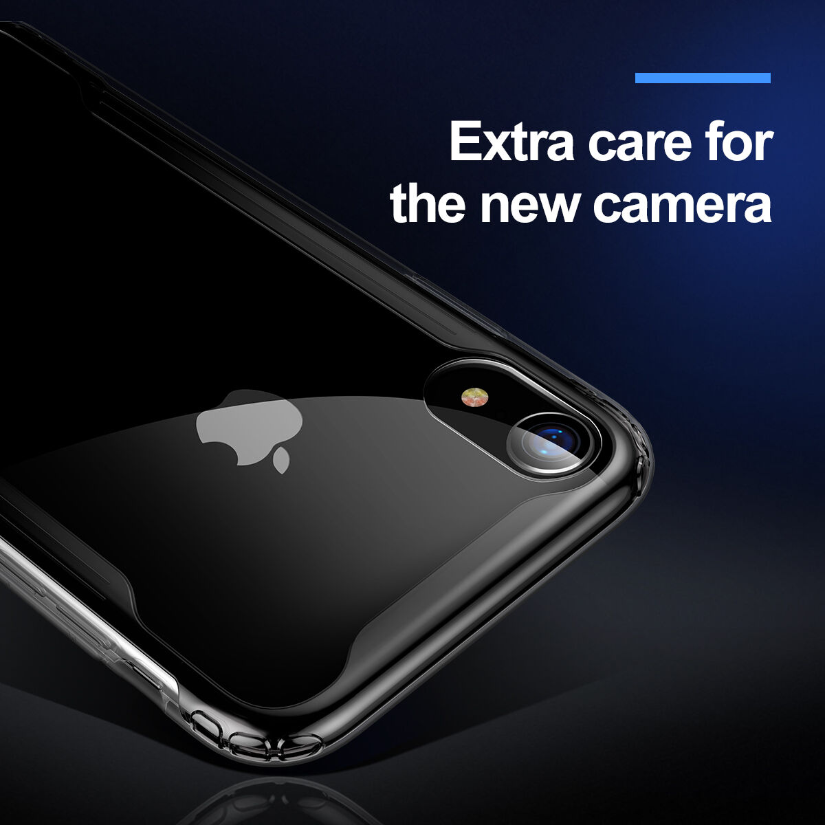 BASEUS Armor прозрачен кейс с рамка за iPhone XR - черна